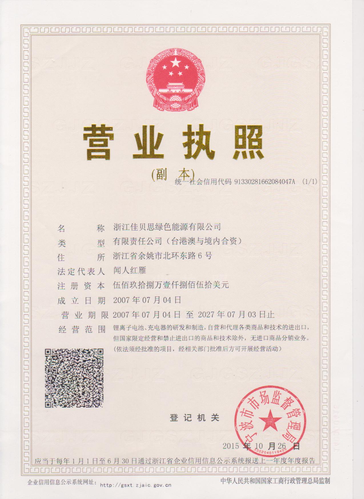 Company trade license